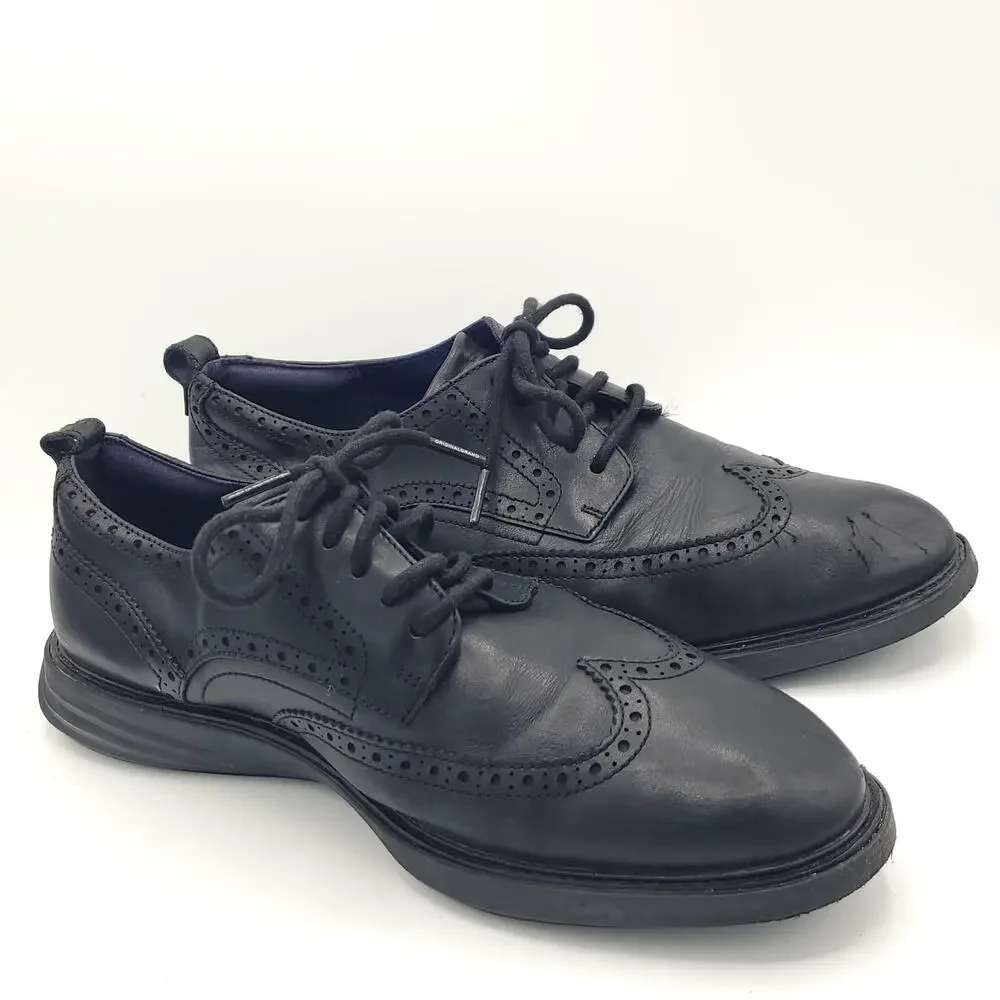 Cole Haan grand evolution Black Oxfords Wingtip Brogue men's size 10